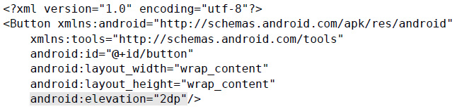 在布局文件中設(shè)置elevation值